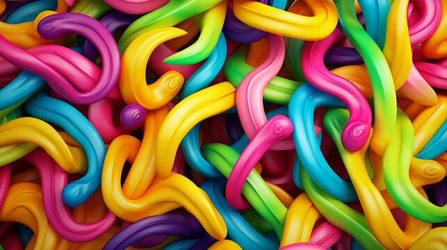  Abstract seamless worms colorful background with dynamic liquid 3d substance pattern © AiDesign