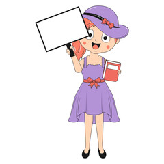 cute girl cartoon illustration