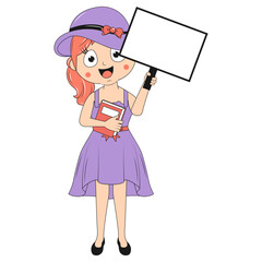 cute girl cartoon illustration
