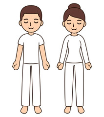 Man and woman in Shavasana meditation