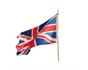 English flag,british flag isolated on white background. This has clipping path.  