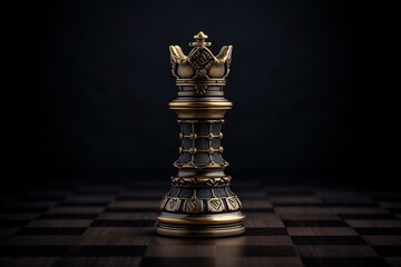 old vintage gold and black chess piece