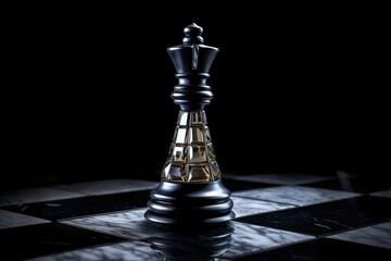 old vintage gold and black chess piece