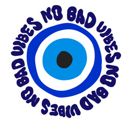 NO BAD VIBES HAND DRAWN COMIC STYLE PNG AESTHETIC MINIMAL