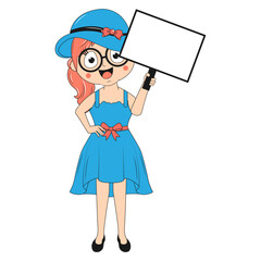 cute girl cartoon illustration