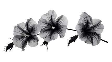 Black petunia isolated on transparent background. Black color petunia flower png