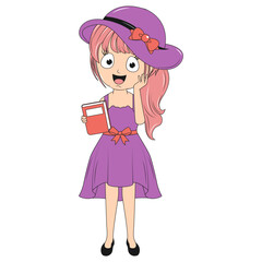 cute girl cartoon illustration