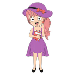 cute girl cartoon illustration