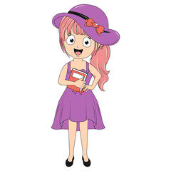 cute girl cartoon illustration