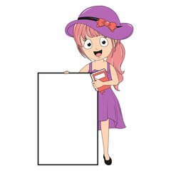 cute girl cartoon illustration