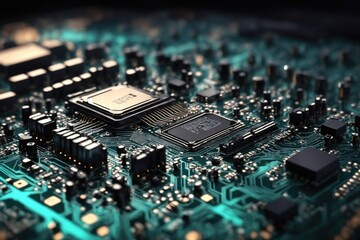 Circuit Board CPU Processor Microchip Starting Artificial Intelligence background
