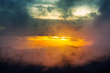Foggy mountains in Colombia