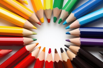 Naklejka premium color pencils isolated on white background