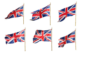 English flag,british flag isolated on white background. This has clipping path.  