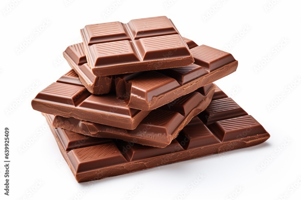 Poster appetizing chocolate made from natural cocoa and milk. background with selective focus and copy spac