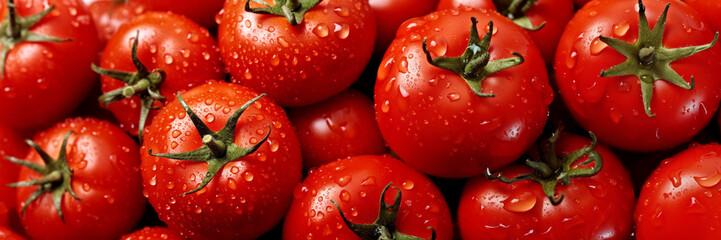 close-up tomatoes with water drops, top view - 639925414