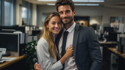 Couple working at the same workplace.