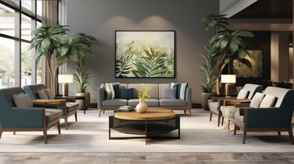 Luxury contemporary living room interior.