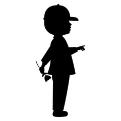 little boy silhouette illustration