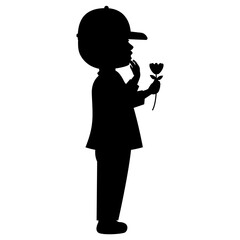 little boy silhouette illustration