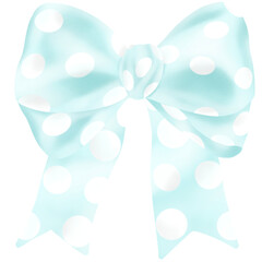 Blue bow with dot 