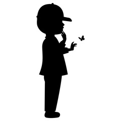 little boy silhouette illustration