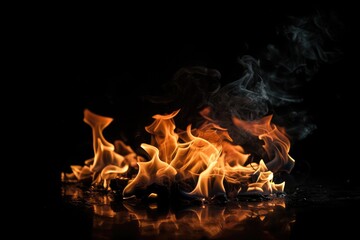 Obraz premium abstract fire flame texture background with smoke effect generative ai