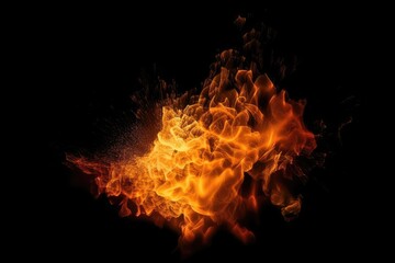 abstract fire ignite flame background with smoke dust effect generative ai