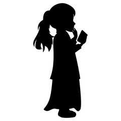 little girl silhouette illustration
