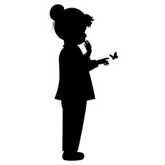 little girl silhouette illustration