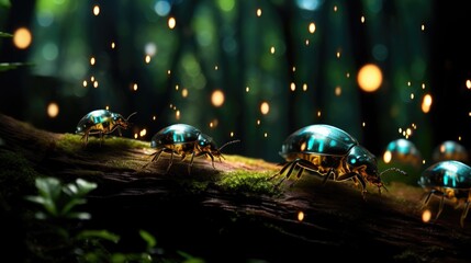 Close-up insect in the magic forest