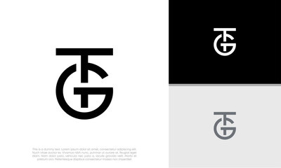 Initials TG logo design. Initial Letter Logo. Innovative high tech logo template. 
