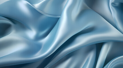 Obraz premium Light blue silk satin background. Beautiful soft folds on the smooth surface of the fabric 