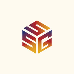 cube logo, letter SSG logo, creative logo,business log,