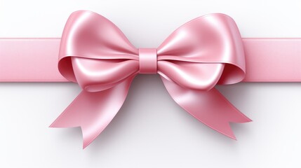 pink bow with ribbon