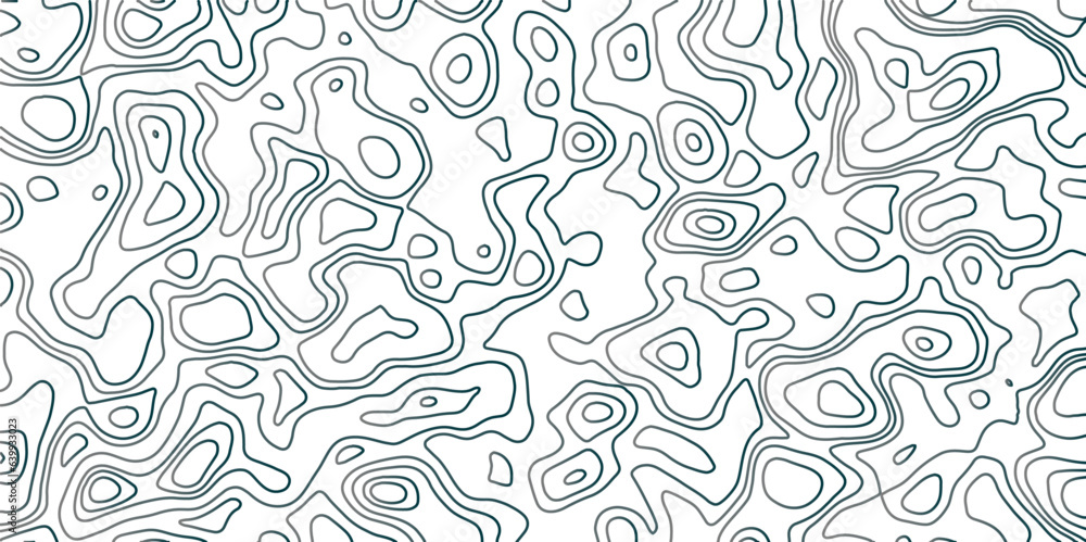 Poster Abstract Retro topographic map.White wave paper curved reliefs abstract background .Modern design with White background with topographic wavy pattern design. Contour maps. Vector illustration. . .