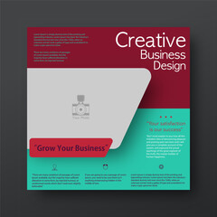 Business social media post design square banner template for place photo and text advertisement.