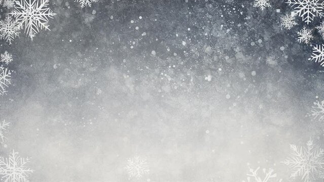 Abstract Winter Christmas Slow Snowflakes Background Loop Animation