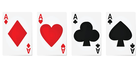 Four aces cards. vector illustration