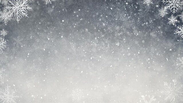 Abstract Winter Christmas Gentle Slow Snowfall Snowflakes Background Loop Animation
