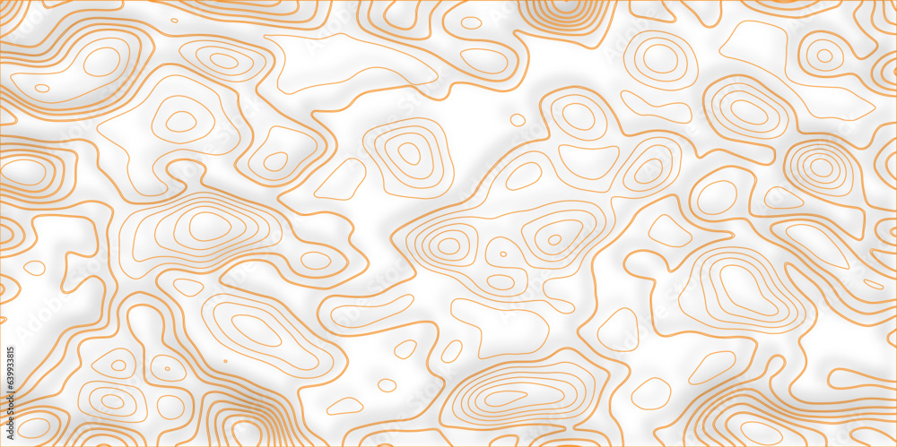 Poster Ocean topographic line map with curvy wave isolines vector illustration. Abstract colorful topographic contours map background,Vector contour topographic map. Cartography texture abstract banner use..