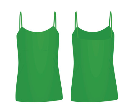 Green sleeveless t shirt. vector illustration