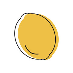 Lemon Icon, Isolated on White Background. Vector Illustration