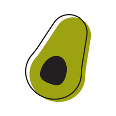 Avocado Icon, Isolated on White Background. Vector Illustration