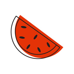 Watermelon Icon, Isolated on White Background. Vector Illustration