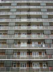 Fototapeta na wymiar modern apartment building with glass balconies