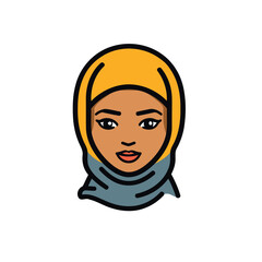 Obraz na płótnie Canvas Capturing diversity and culture, this vector illustration depicts a stylish Muslim woman in a hijab. Celebrate inclusivity in your designs.