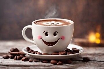chocolate cup with smile cup background