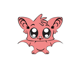 Vector illustration of cartoon bat isolated on white background