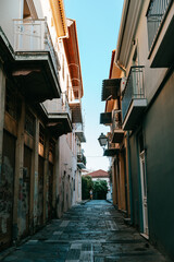 Narrow street in the Old Town of Kalamata, Greece